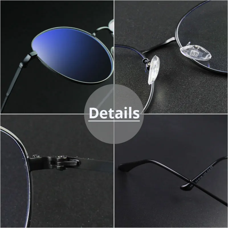 VANLOOK Computer Glasses Round Anti Blue Ray Light Blocking Fashion Metal Eyeglasses Frame Men Women Clear Lens Anti Radiation