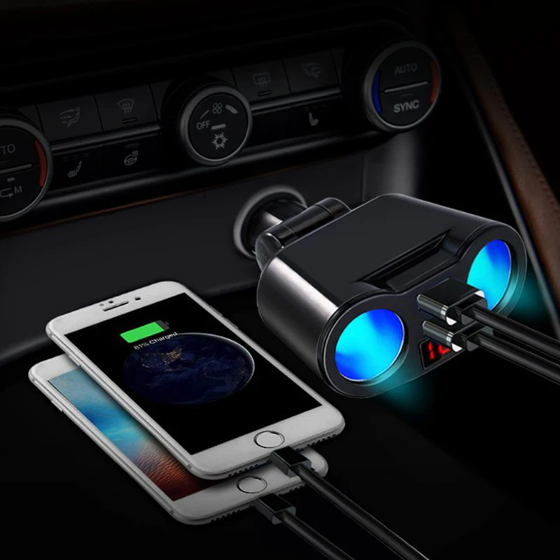 Автомобильный прикуриватель USB разветвитель Разъем конвертер для телефона MP3 DVR 5V