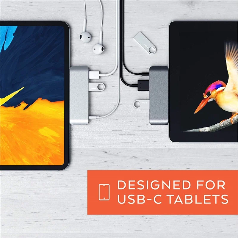 USB C концентратор адаптер с USB-C TYPE C PD Зарядка 4K HDMI USB 3,0 3,5 мм наушники для iPad Pro для MacBook Pro удлиненная док-станция