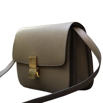 

2020 New Water Ripple Head Layer Cowhide Tofu Bag Lock Small Square Leather Handbags Shoulder Diagonal Cross Stewardess Bag