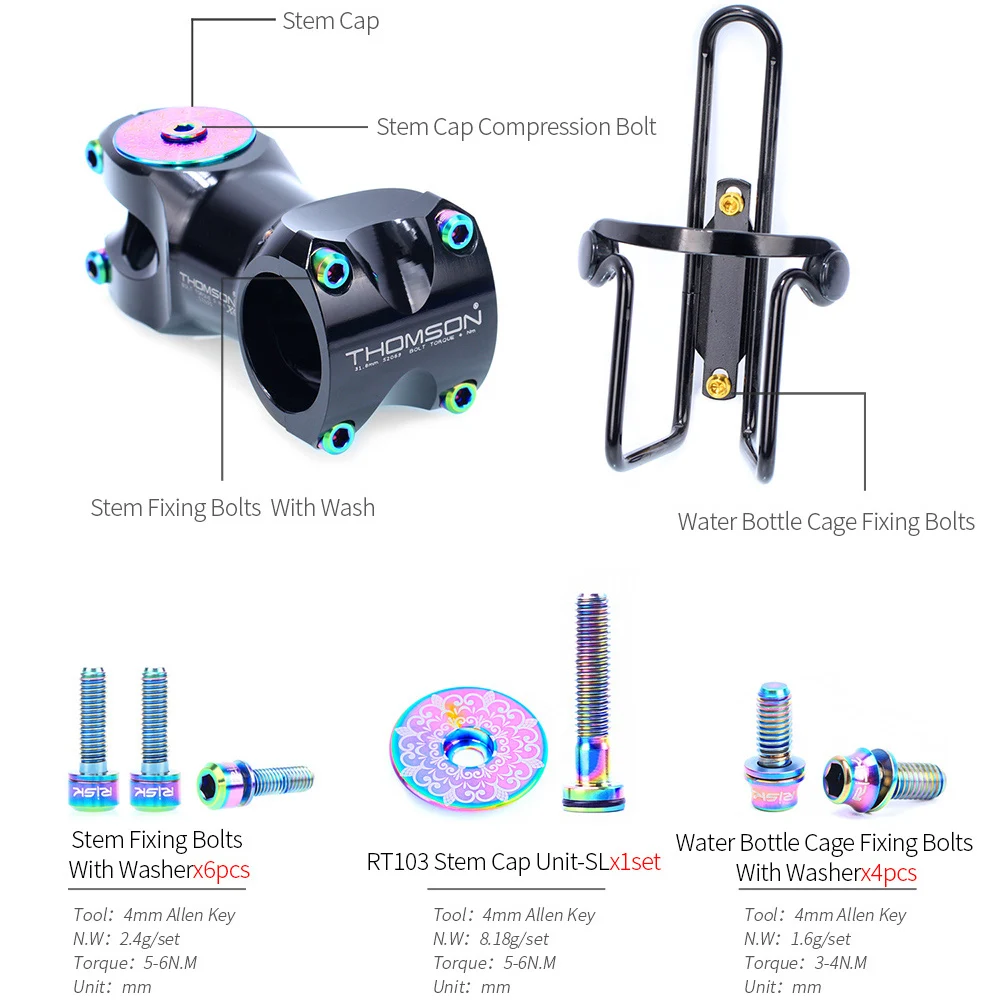 36 шт., титановые болты для дорожного велосипеда с риском, общий тормоз для дорожного велосипеда/переключатель/клетка для бутылок/колпачок клапана/крепежный винт с жокейским колесом, 3 цвета