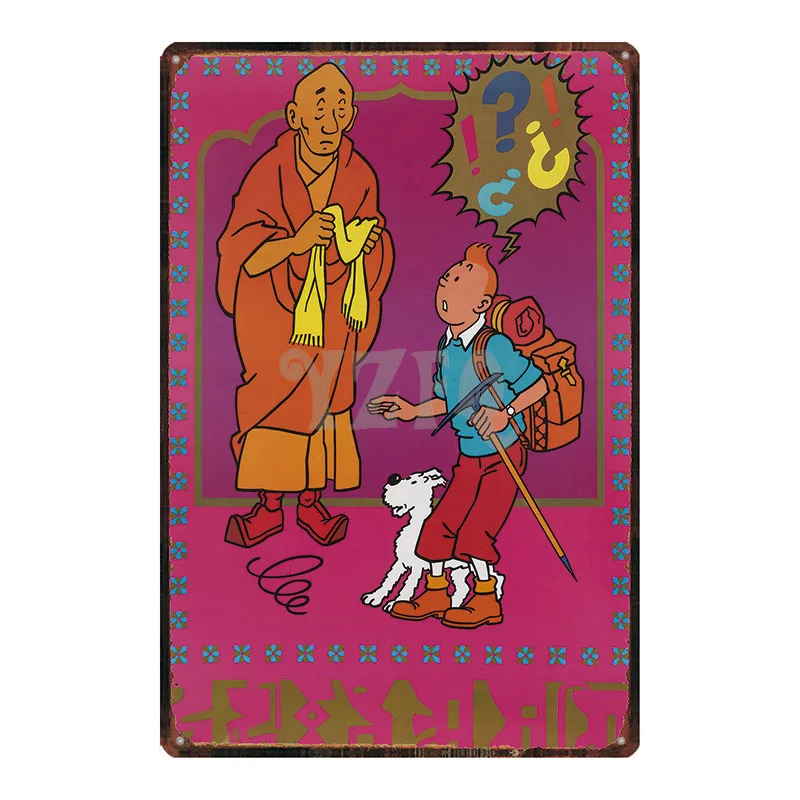 DU-2963 Tintin мультфильм жестяная вывеска металлическая пластина железная живопись детская комната настенный бар домашнее искусство Ремесло Декор 30X20 см DU-2967 - Цвет: DU-2963