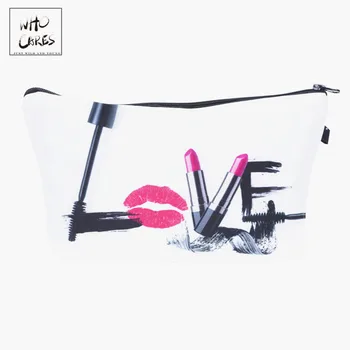 

Who Cares Fashion Love Makeup Bag For Women Toiletry Kit 3D Printing Cosmetic Bag Save Face Mask Travel Organizer