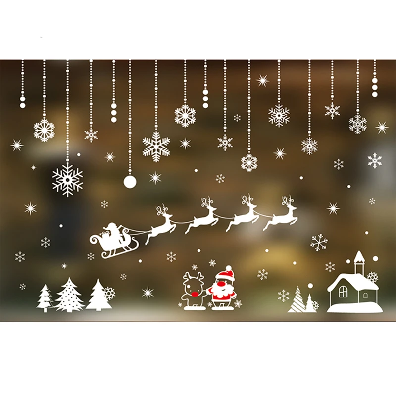 White Style N//J 420Pcs Christmas Snowflake Electrostatic Sticker for Winter Party Decorations,Atmosphere Decoration