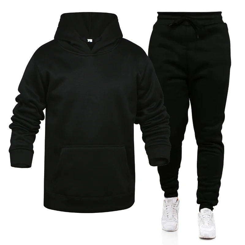 

Pop Hoodies Set tracksuit men Fleece Warm Sweatshirt print Jogging Homme tracksuit survetement homme Two Piece Set Top And Pants