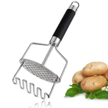 

Pressed Potato Masher Stainless Steel Rubber Skid (with Rubber Non-slip Handle) Ideal for Mashing Baby Food 40DC20