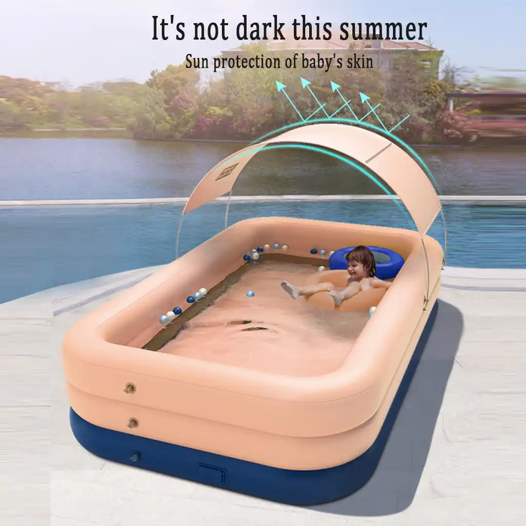 inflatable pool with shade