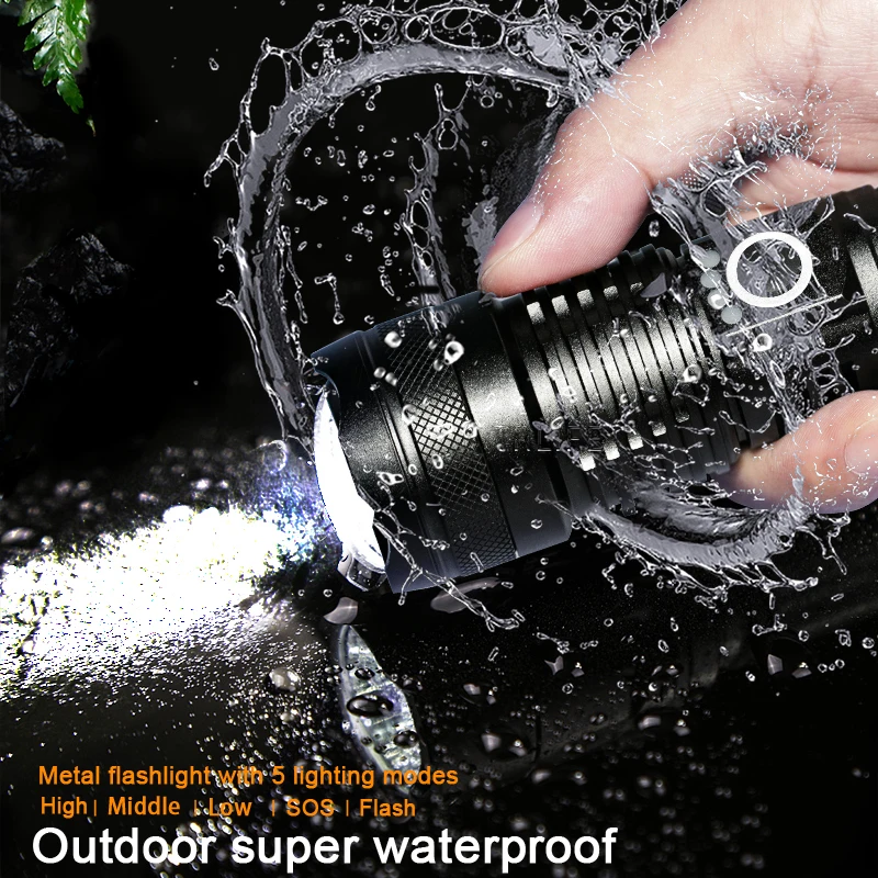 Most powerful flashlight 5 Modes usb Zoom led torch xhp50 18650 or 26650 battery Best Camping, Outdoor - Image 2