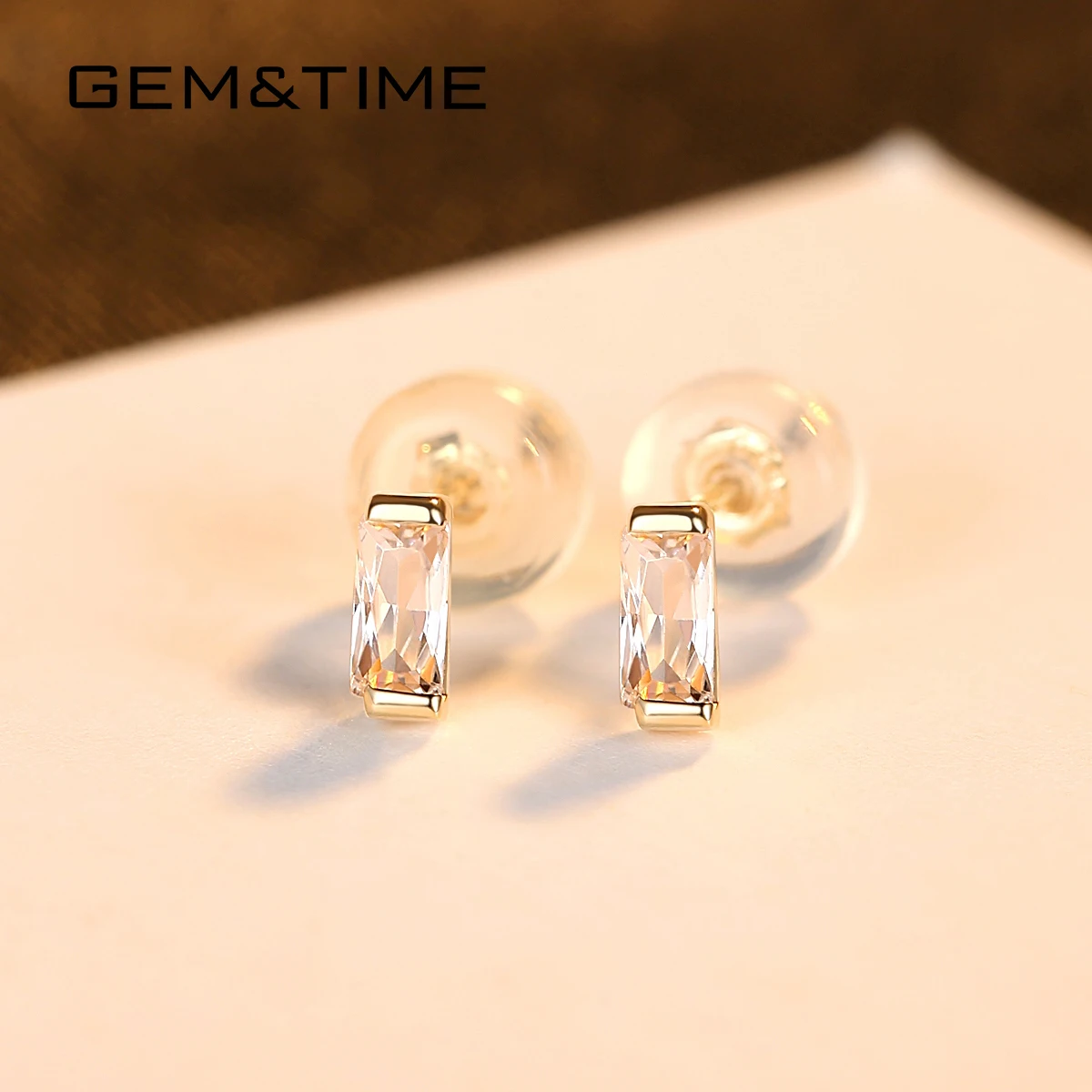 Gem& Time, роскошные ювелирные изделия из чистого золота, 14 к, золотые серьги-гвоздики для женщин, хорошее ювелирное изделие, Joyas De Oro Pur Brincos Femme Au585, подарок E14134