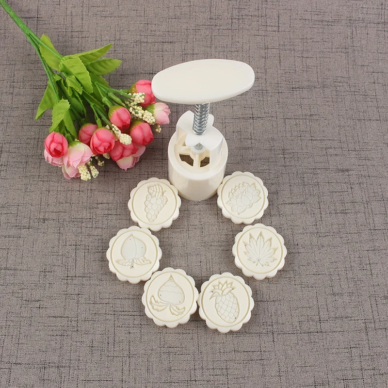 (6 шт.) (50 г) пластиковые Марки DIY круглая форма для лунного торта инструменты