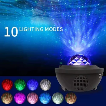

Colorful Starry Sky Ocean Projector Bluetooth USB Voice Control Music Player LED Night Light Ocean Wave Projection Lamp Gift