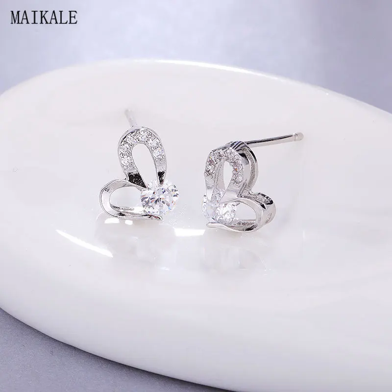 Женские очаровательные серьги гвоздики MAIKALE круглые медные маленькие с