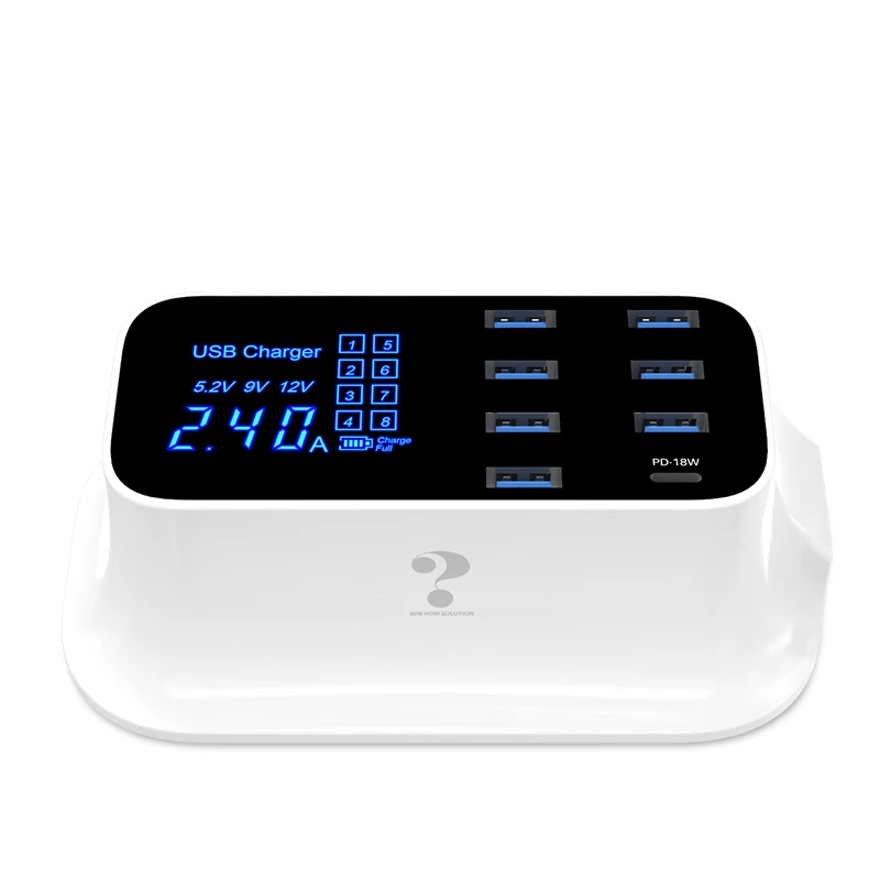 with PD port USB PD быстрое зарядное устройство Новое умное зарядное устройство переносное для iphone ipad samsung s9 Xiaomi адаптер быстрой зарядки Настольный универсальный разъем концентратор - Тип штекера: with PD port