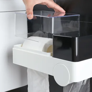 

Cylinder Paper Towel Boxes Non-perforated Toilet Report Tissue Cases Bathroom Waterproof Draw Holder Home Storage Organization