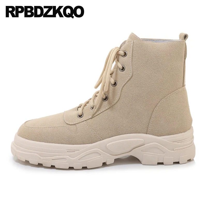 beige platform booties