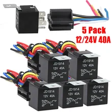 

5Pcs Heavy Duty 5-pin Spdt Automotive Relay Harness Relay Socket Car Accessories 12V/24V 40A Waterproof Relay Harness
