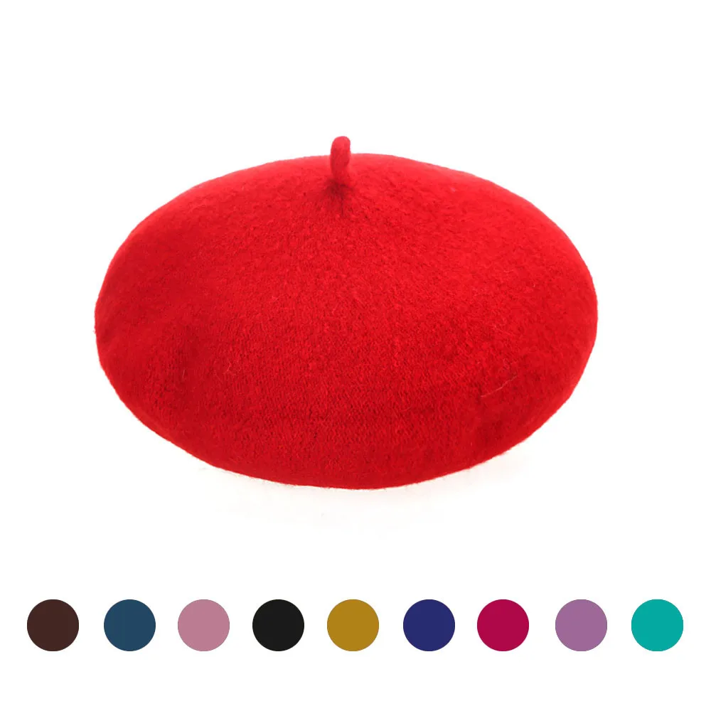 

Vintage Girls Beret Plain Cap Beanie Hat Girl's Baby Wool Warm Winter Small Hat Beret Women Femme Hats Caps Boys Kids Hats