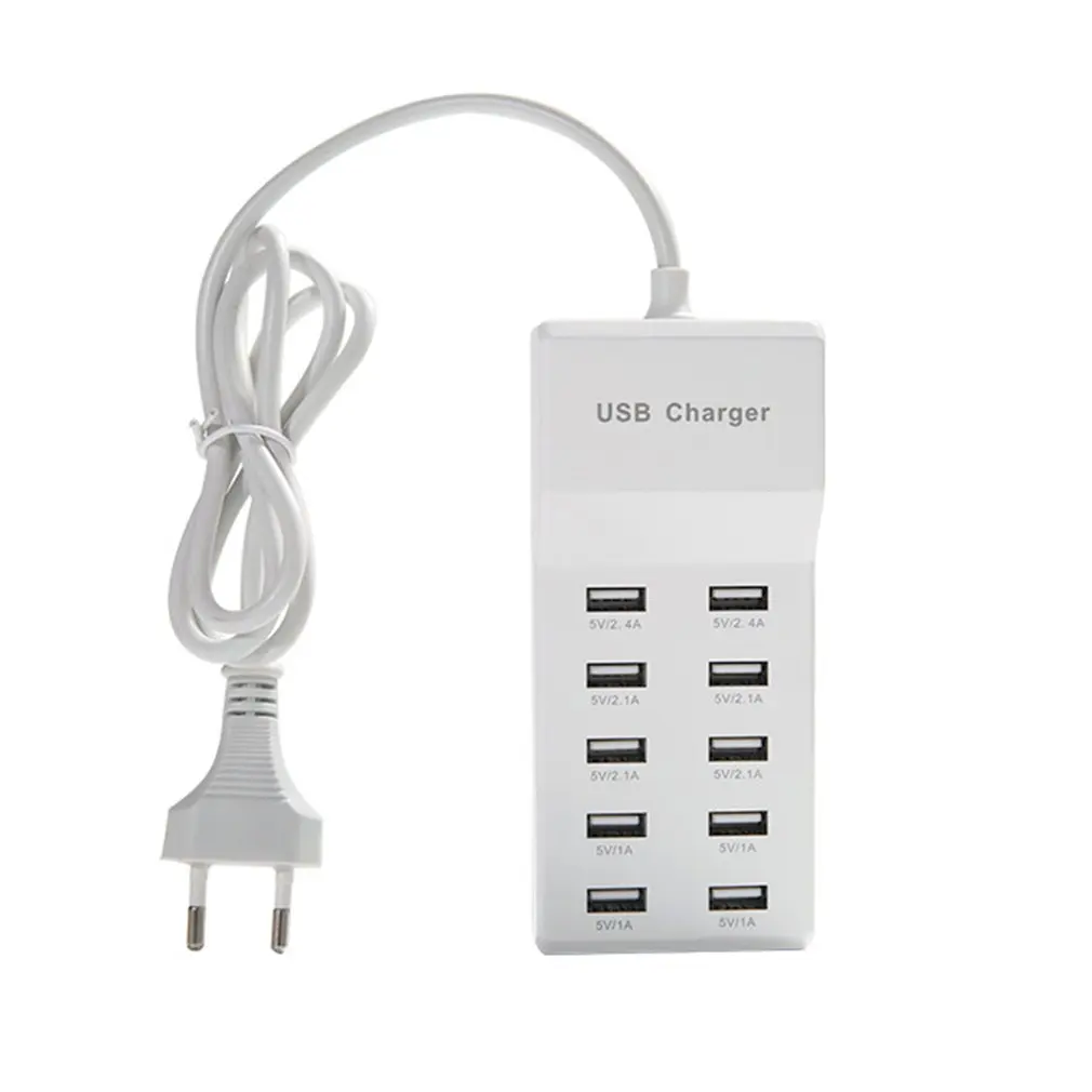 EU plug Интеллигентая(ый) идентификации зарядная головка 10 Порты и разъёмы трансграничной зарядное устройство для Android мульти-Порты и разъёмы Usb Зарядное устройство - Цвет: EU plug