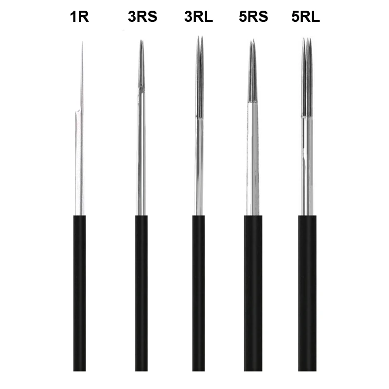 Agujas de niebla para tatuaje Manual, 50 Uds., Microblading, 0,28 MM, 1P, maquillaje permanente redondo, cejas, 3RS, 5RL, para Lamina Blade Agulhas Tebori