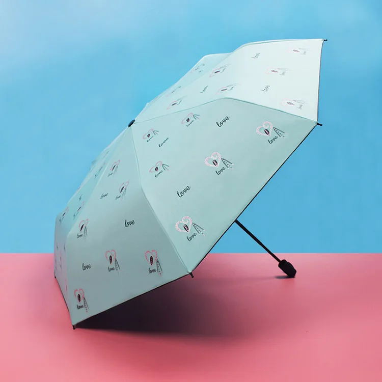 Только Jime конфетного цвета, трехслойный розовый складной зонтик с черным покрытием, солнцезащитный, анти-УФ, зонт от солнца с черным покрытием