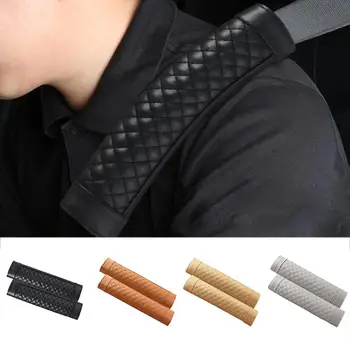 

2pcs Fashion Men Leather Car Sefety Seat Belt Cover Universal Soft Faux Sheepskin Shoulder Pad Car Styling Interior Accessories
