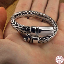 Цельный мужской браслет с Т-образным ремешком, 925 серебро, ширина 9 мм,, чистый, S925 серебро, браслеты для мужчин, wo, мужские ювелирные изделия