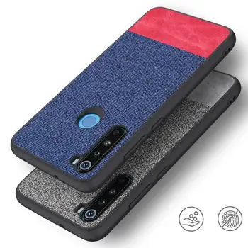 

Luxury Canvas Cloth Phone Cover For Xiaomi Redmi Note 8 8pro mi 9 8 Slim Soft TPU Edge Stitching Cloth Back Shockproof Case