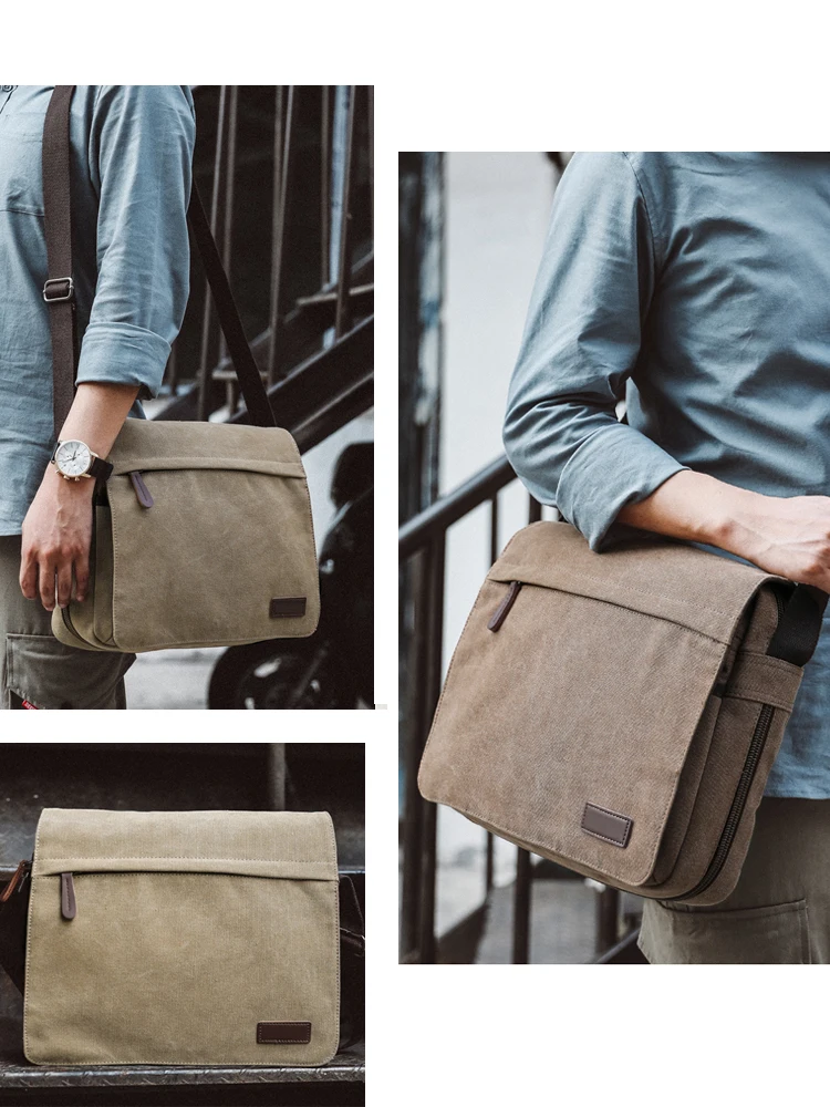 Oct17 Men Messenger Bag School Shoulder Canvas Bag Vintage Crossbody Satchel Laptop Business Bags