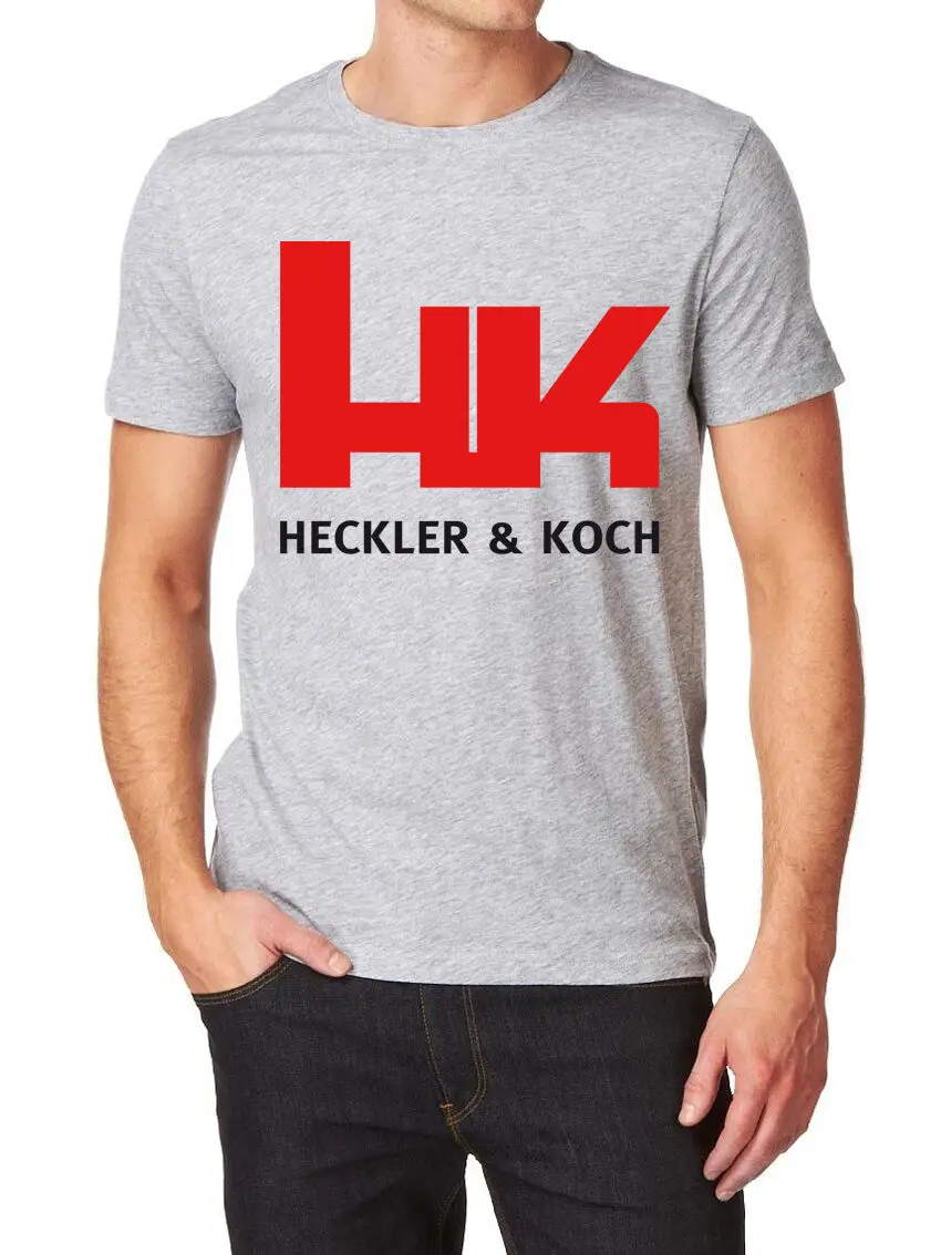 Heckler & Koch guns логотип фрукт ткацкого станка T SHIR gray серо белый|Футболки| |