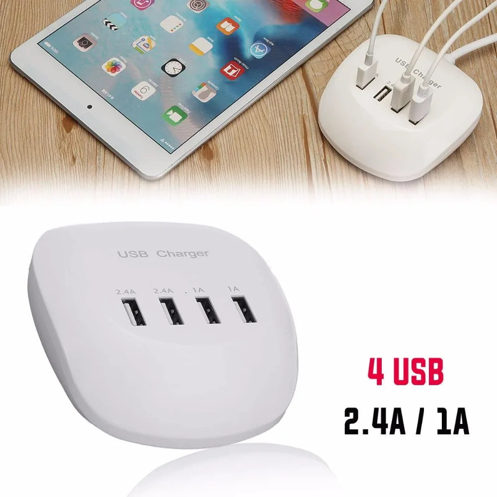 4-Port-USB-Charger-1A-2-4A-Fast-Charger-Station-Home-Travel-Wall-Socket-US-EU