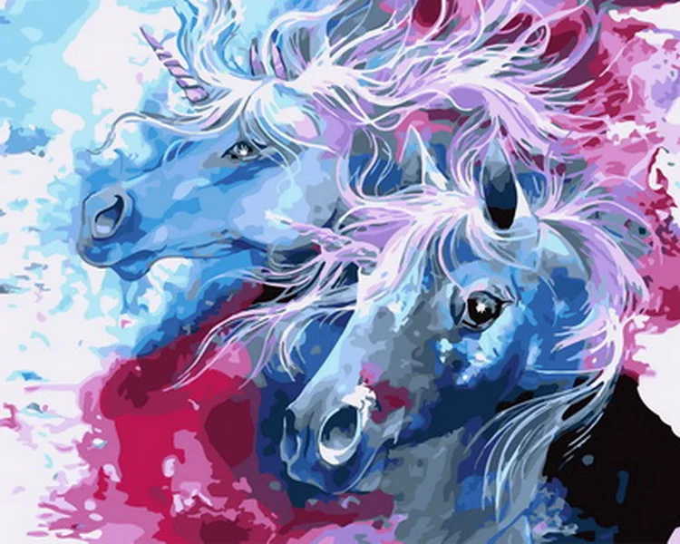 Безрамная картина по номерам животные настенное украшение сделай сам