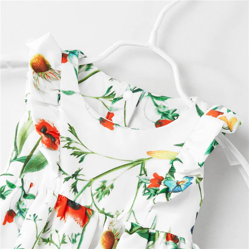 Summer Family Dress Mother and Daughter Matching Girl Daughter Outfits Dresses Mom and Daughter Matching Clothes Cotton Dresses