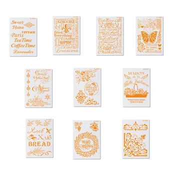

Tea/Coffee Time Word Cake Stencil Plastic Layering Stencils DIY Scrapbooking Drawing Stencils Christmas Home Decoration Template