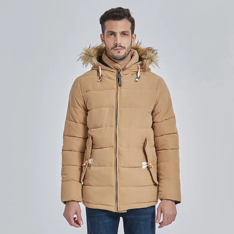 Новая зимняя теплая Мужская Повседневная Удобная модная однотонная Длинная зимняя куртка три цвета mwоптовая MWM555