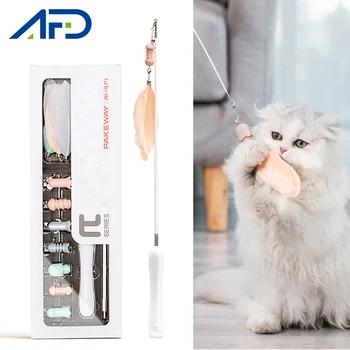

Cat Toys Set Laser Pointer Interactive Cat Play Toy Funny Cat Stick With Bell Ball Feather Creative Playing Toys for Kittens