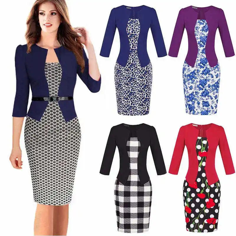 Ремень карандаш формальное платье-футляр Для женщин Bodycon Вечерние офисные элегантное платье работы Бизнес