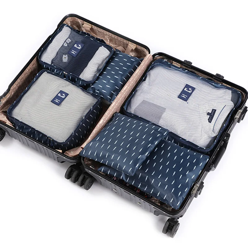 New Travel Storage Bag Suitcase Organizer Cosmetic Underwear Garment System Ziplock Bags Portable Luggage Set | Дом и сад