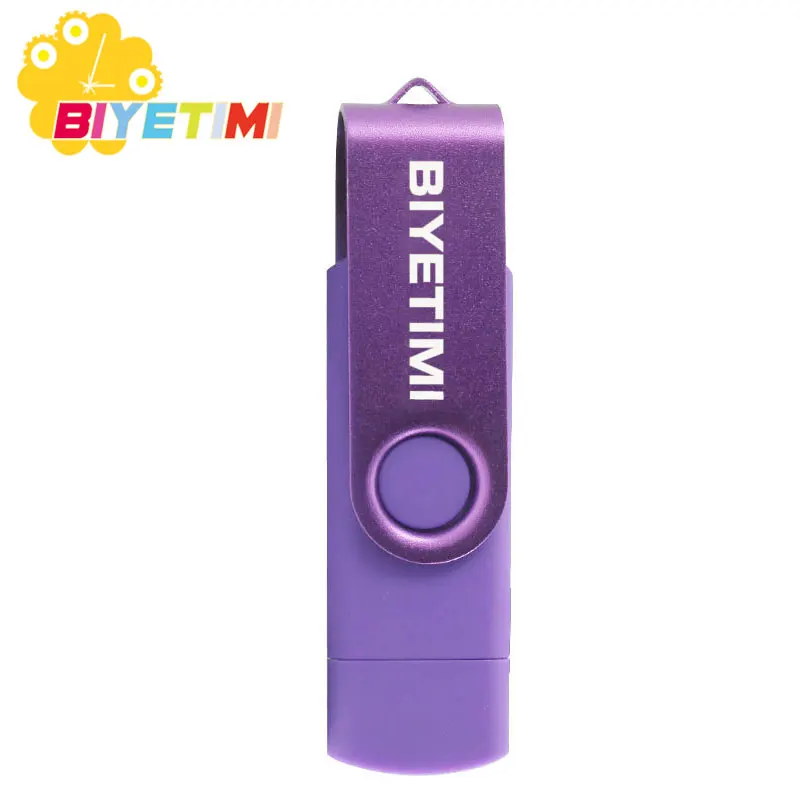 USB флеш-накопитель Biyetimi 64 ГБ 32 ГБ 16 ГБ 8 ГБ Smartphonecle usb 2,0 Флешка 128 ГБ устройства хранения - Цвет: Фиолетовый
