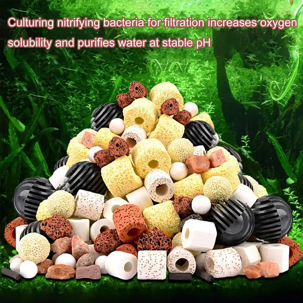 

Aquarium Filtration Media Lightweight Aquarium Filter Ceramic Ring Fish Tank Bio Balls Filter for Fish Tank