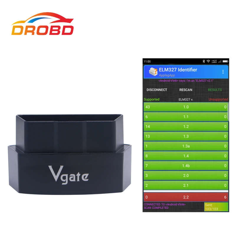 Автомобильный считыватель кодов Vgate iCar3 Wi-Fi Elm327 поддержка протокола OBD2 ELM 2 1 iCar 3