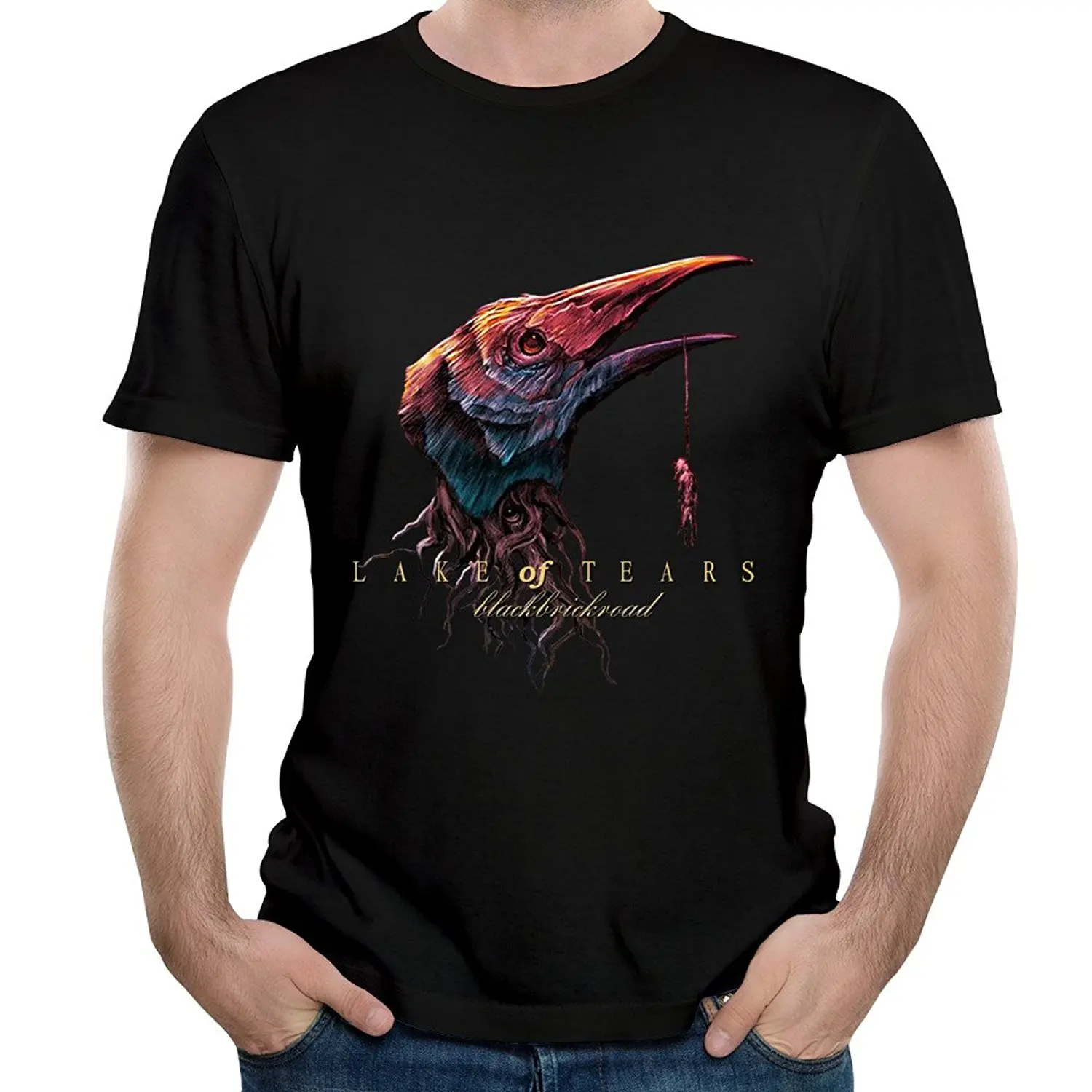 Mens Heavy Metal Lake Of Tears Song Pagan Graphic T Shirt O-Neck Premium Short Sleeve |