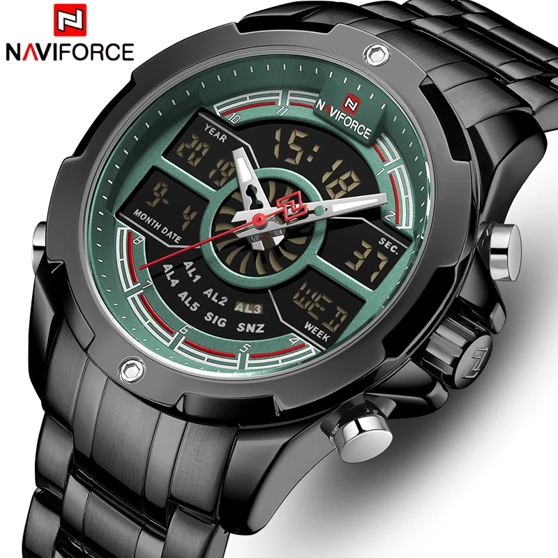 Часы наручные NAVIFORCE Мужские кварцевые роскошные брендовые водонепроницаемые