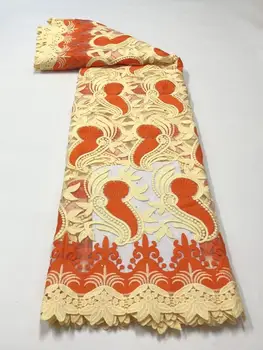 

Latest African Cord Lace Fabric High Quality Holes Water Soluble Guipure Lace For Nigerian Wedding Party Dress 5 Yards