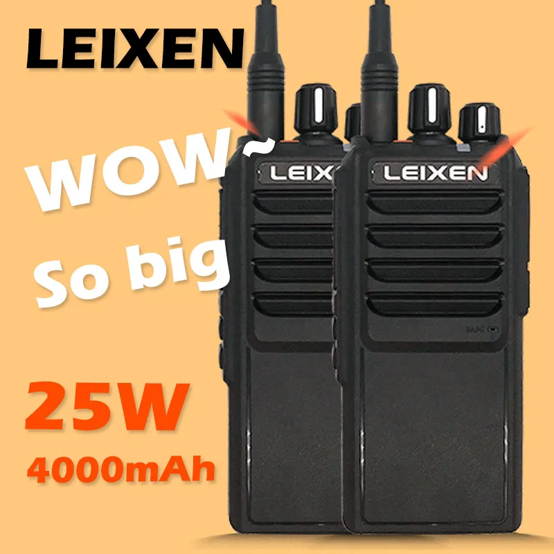 2 шт. LEIXEN Высокая мощность Walkie Talkie 10 Вт 25 Ham CB двухсторонняя радиостанция дальность