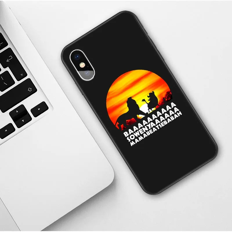 TPU Король Лев nala Simba timon мягкий черный чехол для телефона для iPhone 11 Pro Max 6 6s Plus 7 8 plus X XS Max XR King Coque - Цвет: TPU