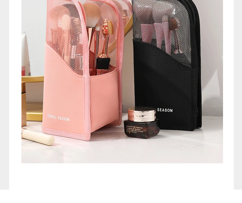 Womens Cosmetic bag organizer Brush Lipstick Eyebrow Pencil Portable Buggy and home Transparent desk Makeup for things storage