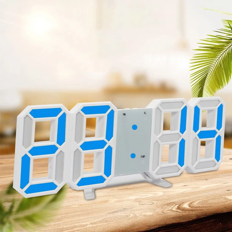 Светодиодные часы без аккумулятора большой цифровой настенный стол будильник