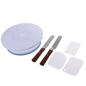 

Plastic Cake Turntable Rotating Plastic Dough Knife Cake Decorating Cream Cakes
