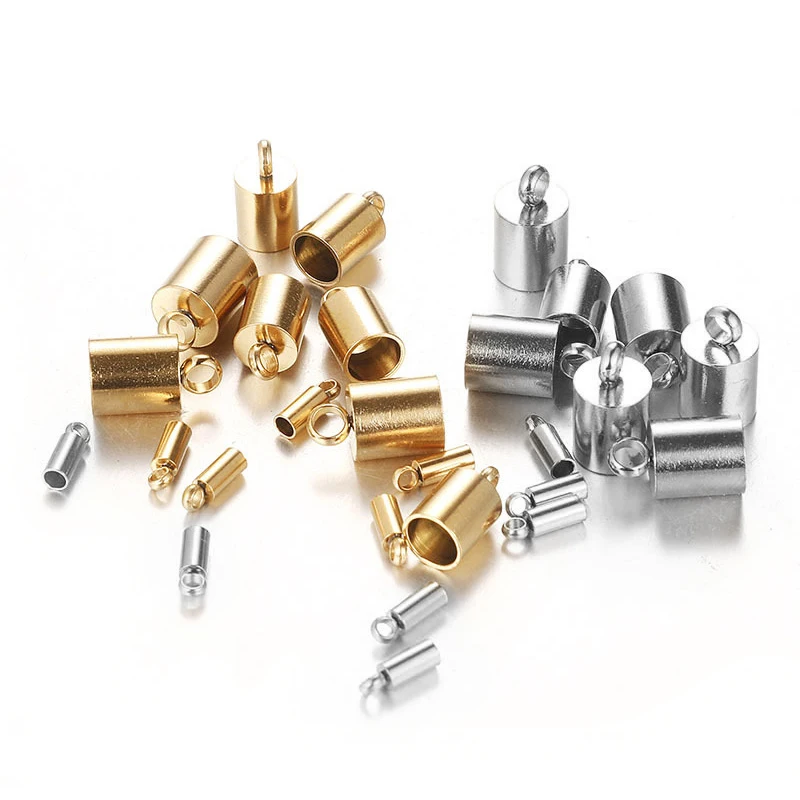 10 шт. золотистые застежки из нержавеющей стали крючки Концевая крышка шнура