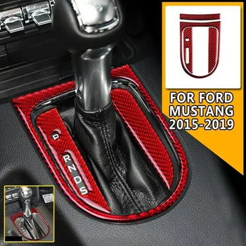 

Left-hand drive Gear Shift trim Interior 4pcs Carbon Fiber Box For Ford Mustang 2015-2019
